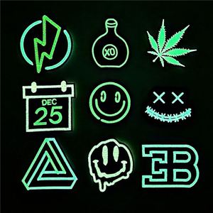 New Design Iron on Funny Embroidery Noctilucence Smile Patch for Clothing - Product Image 1