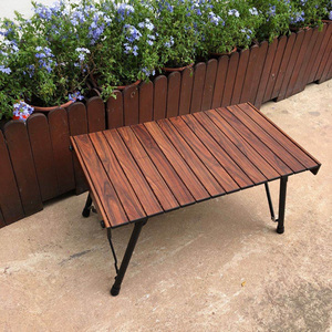 Outdoor Portatile Pieghevole Roll Grano di Legno di Campeggio di Alluminio Regolabile Altezze Da Tavolo Per Il Picnic - Product Image 6
