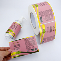 Étiquettes cosmétiques personnalisées en rouleau avec logo, autocollantes, imperméables, brillantes, en BOPP, avec dorure à chaud pour l'emballage des bouteilles de shampoing et d'après-shampoing