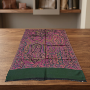 Châle en jacquard de laine fine 100 % pour femme, motif feuille, fait main, de luxe, traditionnel, écharpe d'hiver pour adulte, Mayuri Creations - Product Image 3