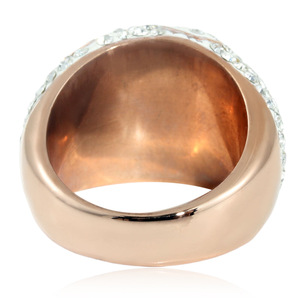 <b>Crystal</b> <b>Ring</b> Women Rose Gold Flower Shape Micro Insert Stone Jewelry Everyday Wear - Product Image 2