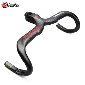 Strada del carbonio del manubrio Della Bicicletta Del Manubrio Integrato con stelo In Carbonio raggiungere 77 millimetri di goccia 125 millimetri 40/42/44*90/100/110/120MM