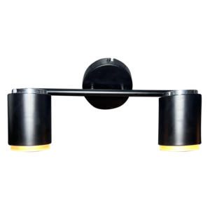 <span class=keywords><strong>Lampe</strong></span> à rail fixe à douille GU10 Abat-jour noir cylindrique <span class=keywords><strong>avec</strong></span> applique arrière en nickel brossé pour projet d'hôtel - Product Image 1