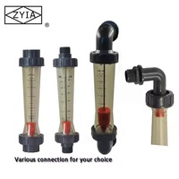 Rotameter Plastik Presisi Tinggi LZS untuk Air/Cairan, Pengukur Aliran OEM Bersertifikasi ISO9001, Indikator Aliran Visual