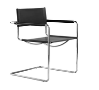 Fauteuil scandinave en acier inoxydable de style Bauhaus 'Mr Popular' pour le bureau, les loisirs et la salle à manger