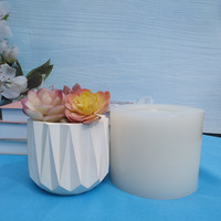 Pot de fleurs en ciment en forme de diamant Moule en béton de silicone moulé Moule pour pot de fleurs nordique Outil abrasif pour pot de succulentes en béton