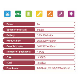 Altavoces Inalámbricos Bluetooth de 8 Pulgadas con Forma de Cabeza de Toro y Luces de Colores, Altavoces para Exteriores, Baile Callejero, Sistema de Cine en Casa - Product Image 6