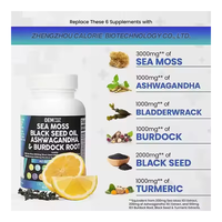 Supplément Nutritionnel Mousse De Mer 3000mg Capsules Huile De Graine Noire Ashwagandha Curcuma Bladderwrack Soutien De Santé