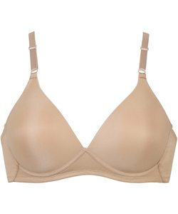 <b>Women's</b> Seamless Triangle Bra Wireless Soft Cup Adjustable Straps Beige Basic Everyday <b>Bralette</b> - Product Image 4