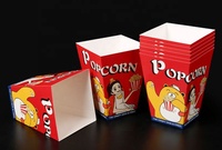 Boîte d'emballage en carton blanc mat imprimé UV, en pâte de bambou, écologique, sur mesure, pour pop-corn, poulet et snacks