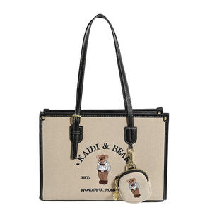 Borsa Tote da donna di grande capacità della fabbrica di Katie Bear con portamonete alla moda chiusura con Zip e fodera in poliestere - Product Image 2