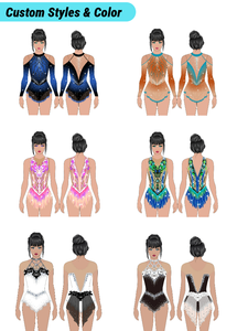 Vrouwen <span class=keywords><strong>Cheerleading</strong></span> Uniform Oranje Marine Mouwloze Panters Ontwerp Hoge Elastische Ademende Team Performance Outfit Sportkostuum - Product Image 4