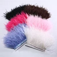 8-10cm Groothandel Op Maat Gemaakte Pluizige Gekleurde Struisvogelveren Trim Franje voor Jurk Kostuum Bruiloft Feest Carnaval Podiumdecoratie