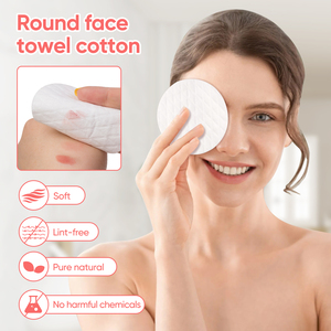 Grands tampons de <span class=keywords><strong>coton</strong></span> ronds de qualité supérieure de 3,14 pouces (8 cm) pour le soin du visage, le <span class=keywords><strong>démaquillant</strong></span>, LF430, emballage personnalisé, doux - Product Image 1