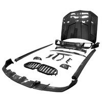 Para BMW X6M G06 F96 Kit de carrocería Actualización de fibra de carbono Estilo LD Alerón delantero Difusor Capó Falda lateral con malla central-Nuevo