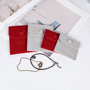 Sac en velours personnalisé avec impression de logo, sac à bijoux, pochette en microfibre suédée avec logo en relief, emballage pour collier - Product Image 6