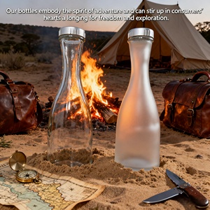 Sleek <strong>180ml</strong> 250ml 355ml Frosted <strong>Glass</strong> <strong>Bottles</strong> Hot Stamping Custom Color Custom Logo Juice Coffee Wine Fruit Drinks Hourglass - Product Image 4