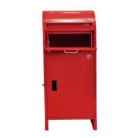 Boîte à colis autoportante en métal rouge avec dessus incurvé, double fente, anti-effraction, verrouillable, pour extérieur, maison, villa, OEM ODM