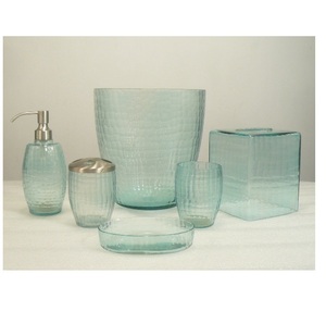 Glass <b>Bathroom</b> <b>Accessories</b> <b>Set</b> for Luxury Home Hotel Decorative <b>Bathroom</b> Use - Product Image 1