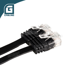 Câble de raccordement <span class=keywords><strong>Ethernet</strong></span> plat Gcabling Data Centre 5 mètres 32AWG Cuivre NOIR Cat6 UTP RJ45 8P8C pour réseau Internet - Product Image 5