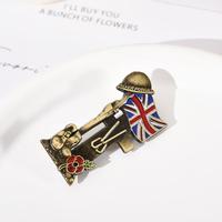 Cadeau de décoration au design unique de peur d'oublier le drapeau de l'union Jack broche de coquelicot du jour du souvenir