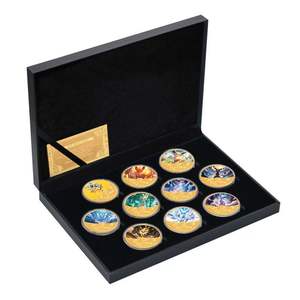 10 Pièces de Monnaie Japonaises Classiques en Or Anime <span class=keywords><strong>Pokémon</strong></span> Plaqué Or 24K Pièces Commémoratives Plaqué Or Série Complète Eevee - Product Image 2