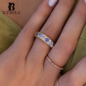 Anelli Aperti Vintage di Tendenza in Argento Sterling 925 con Zircone <span class=keywords><strong>Viola</strong></span> e Finitura Texturizzata da Donna, Alta Gioielleria di Design - Product Image 2