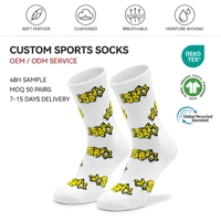 Chaussettes de sport personnalisées pas chères avec logo, anti-humidité, rembourrées, sans couture, 82% coton, brodées, tricotées, pour la course à pied, MOQ 50