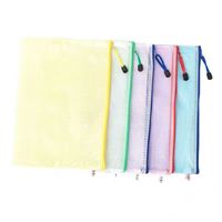 Pochettes zippées multifonctions en maille écologiques format A4/Lettre, imperméables, personnalisables, pour l'organisation et le rangement des dossiers scolaires