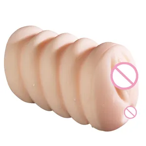 Double channel soft rubber name device male masturbation device airplane cup manual sleeve blow plug exercise sex toy