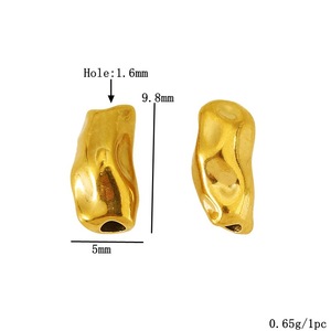 Cuentas espaciadoras irregulares de acero inoxidable de 4 mm, estilo barroco, con orificio abierto, cuentas sueltas para la fabricación de pulseras y collares DIY. - Product Image 3