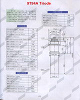 Lampe d'oscillation d'amplificateur de radiofréquence 9T94A, lampe d'oscillation 9T94A, lampe d'oscillation d'électron à haute fréquence 9T94A