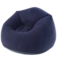 Aufblasbarer Lounge-Sessel Sofa Hochwertige Velours-Oberfläche Komfortabler Aufblasbarer Sitzsack für Innen- und Außenbereich Wohnzimmer Terrasse