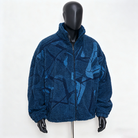 Veste réversible coupe-vent à capuche en polaire sherpa moelleuse en laine à col rabattu avec logo brodé personnalisé OEM pour hommes