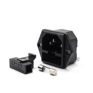 Agujeros de tornillos de 3 pines, conector de entrada de CA, 10A, 250VAC, macho, con portafusibles 10A, IEC320 C14 - Product Image 2