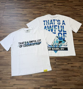 เสื้อยืดพิมพ์ลาย "THAT'S A AWFUL LOT OF COUGH SYRUP" ผ้าฝ้าย 100% คุณภาพสูง น้ำหนักมาก ทรงหลวม แขนสั้น สำหรับผู้ชาย สินค้ามาใหม่ - Product Image 1