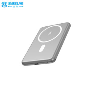 Sasum 5000mAh Power Bank <span class=keywords><strong>Ultra</strong></span> Tipis Magnetik Slim Pengisian Daya Nirkabel Suhu Rendah - Product Image 2
