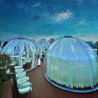 Igloo de jardin transparent Full House, maison de glamping, dôme transparent à vue panoramique résistant au vent, tentes de glamping en plein air