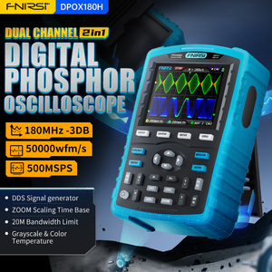 FNIRSI DPOX180H ออสซิลโลสโคปดิจิตอลแบบพกพา 180MHz -3DB 50000wfms/s ช่องสัญญาณคู่ เครื่องกำเนิดสัญญาณ 20MHz 500MSa/s - Product Image 2