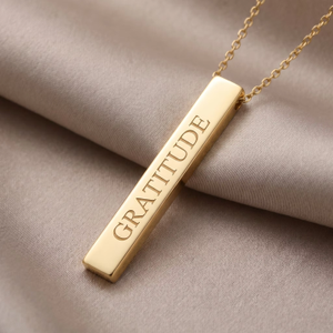 Collana con Ciondolo Classico Lucido Personalizzato, Incisione <span class=keywords><strong>Nome</strong></span> e Data, Placcatura in Oro/Argento/Oro Rosa - Product Image 6