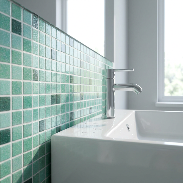 Modern Hot-Melting Green Glass Mosaic Ceramic Stone Metal Tiles for Bathroom Swimming Pool Mosaic for Outdoor Hotel Design