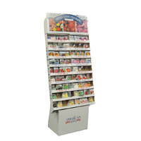 Support d'affichage à 3 niveaux en carton écologique personnalisé pour chocolats, biscuits, bonbons, friandises, sauces, promotionnel