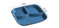 3-Fach Unterteilte Teller mit Modernem Design, Quadratische Kunststoff-Kindergeschirrplatten, Mikrowellengeeignet für Gesunde Ernährung, Gewichtsverlust und Camping