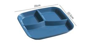 Assiettes Carrées à 3 Compartiments en Plastique, Design Moderne, pour Enfants, Micro-ondables, Idéales pour une Alimentation Saine, la Perte de Poids <span class=keywords><strong>et</strong></span> le Camping - Product Image 6