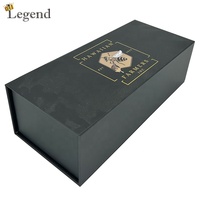 Boîte cadeau rigide noire de luxe à fermeture magnétique avec insert en mousse EVA personnalisé pour le stockage de pots de miel en verre, emballage personnalisé avec impression de logo