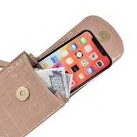 Kunden spezifische hand gefertigte Leder Geldbörse Crocodile Grain Mini Cross-Body Handy Geldbörse