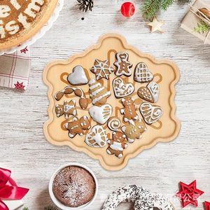Plato de Navidad creativo con forma de copo de nieve, forma irregular para servir postres en fiestas, aperitivos para niños, tabla de queso - Product Image 3