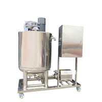 Cuve de mélange automatique sous vide SUS304 avec homogénéisateur émulsifiant, moteur AC, chauffage électrique pour lotions corporelles, crèmes pour le visage et produits chimiques