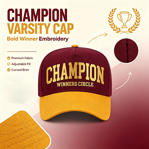 Gorra <span class=keywords><strong>de</strong></span> Béisbol Unisex Premium con Bordado 3D <span class=keywords><strong>de</strong></span> Letras, Visera Curva, 5 Paneles, Ajustable y Cómoda - Product Image 1