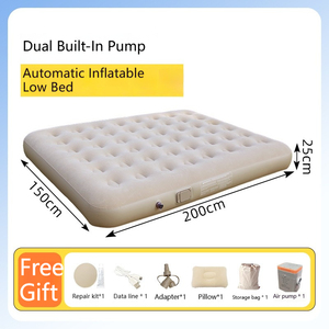 Cama de aire inflable de tamaño doble para 2 personas de alta altura, plegable con bomba eléctrica moderna para ARENA, <span class=keywords><strong>playa</strong></span>, Camping, tela de PVC suave - Product Image 6